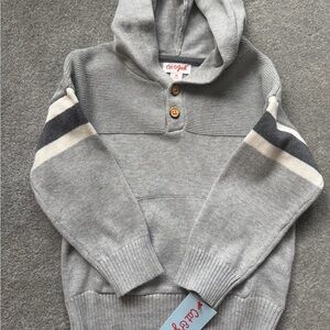 NWT Cat & Jack Gray Knit Sweater with Hood